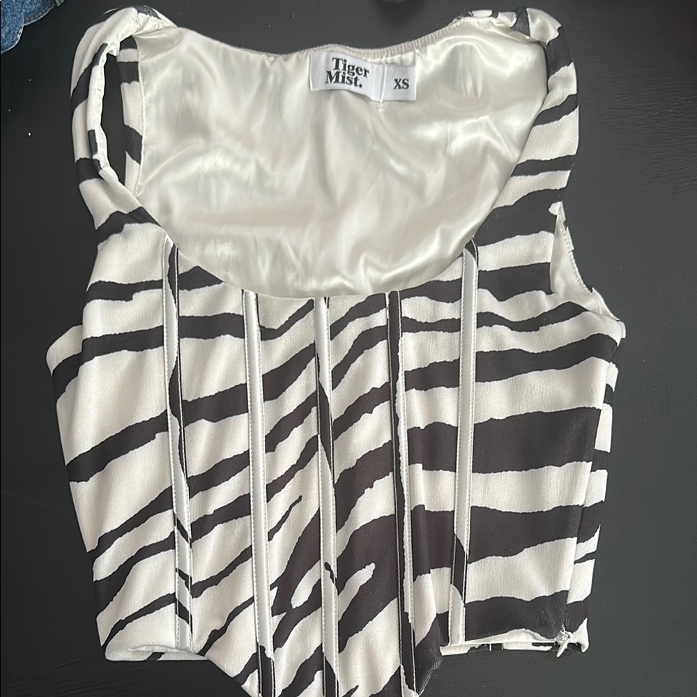 Tiger Mist Black and White Corset